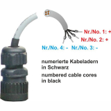Anschlusskabel mit Hirschmann-Stecker fr SNT125-SV, SNT125-NSK und SNT125-BL (DC-Ausgang)